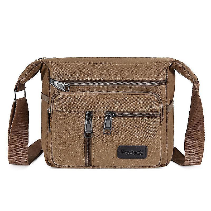 Men Canvas Shoulder Bag Casual Multi-pocket Travel Crossbody Bag Fashion Handbag Vendita