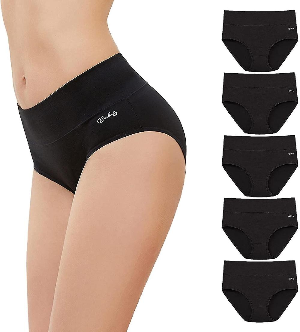 Women's Underwear Pack Of 5 Stretch Cotton High Waist Briefs Moda