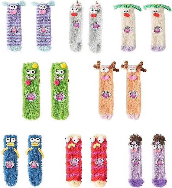 Funny Cute Women Socks Fluffy Cartoon Monster Socks Coral Velvet 3D Plush Quirky Socks Winter Warm Fuzzy Cozy Socks Christmas Gifts Slippers Socks Italy