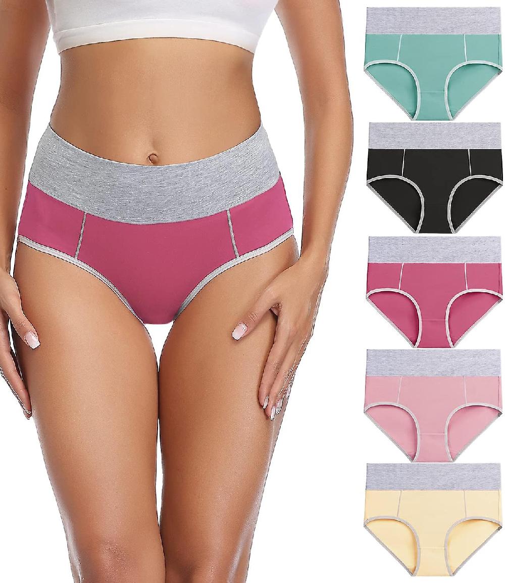 Underpants Women's Cotton Underwear Women Waist Briefs High Waist Briefs Pack Of 5 Acquista Ora