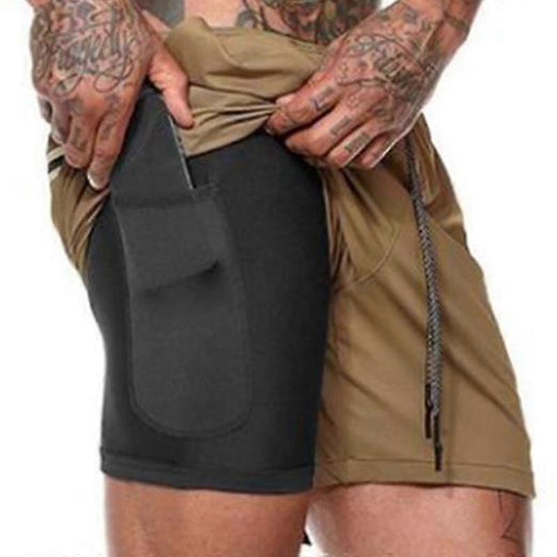 Pantaloncini da corsa da uomo Pantaloni da allenamento in palestra Pantaloni da jogging Pantaloni della tuta con tasche (HJI)