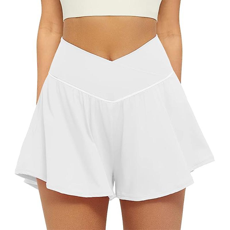 Crossover Athletic Shorts for Women 2 in 1 Flowy Running Shorts Qualità