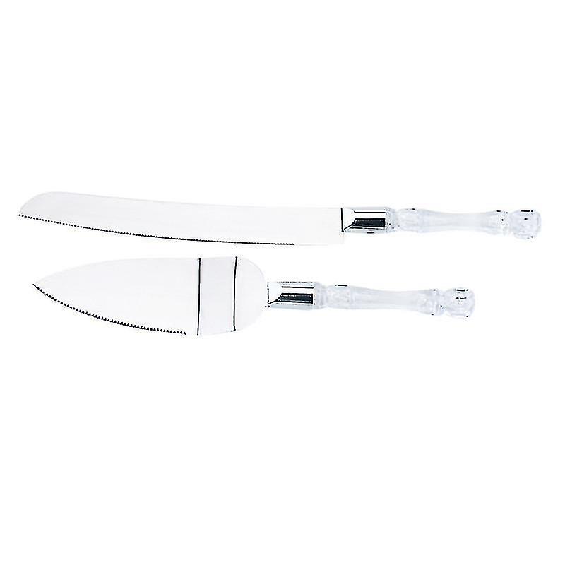 2pcs Cake Knife And Server Set Stainless Steel Cake Server Cake Cutter Spatula Wedding Favor Silver Esporta salva