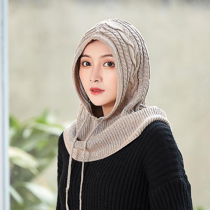 Cappelli invernali per le donne caldo cappello con cappuccio con cappuccio per le donne balaclava pullover cappello a maglia berretto con coulisse Consegna Veloce