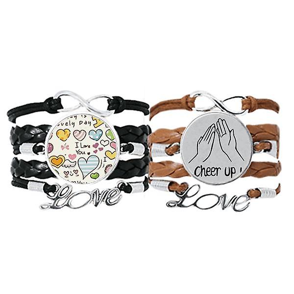 Black Clap personalizzato gesto bracciale mano cinturino pelle amore modello polsino doppio set Novità