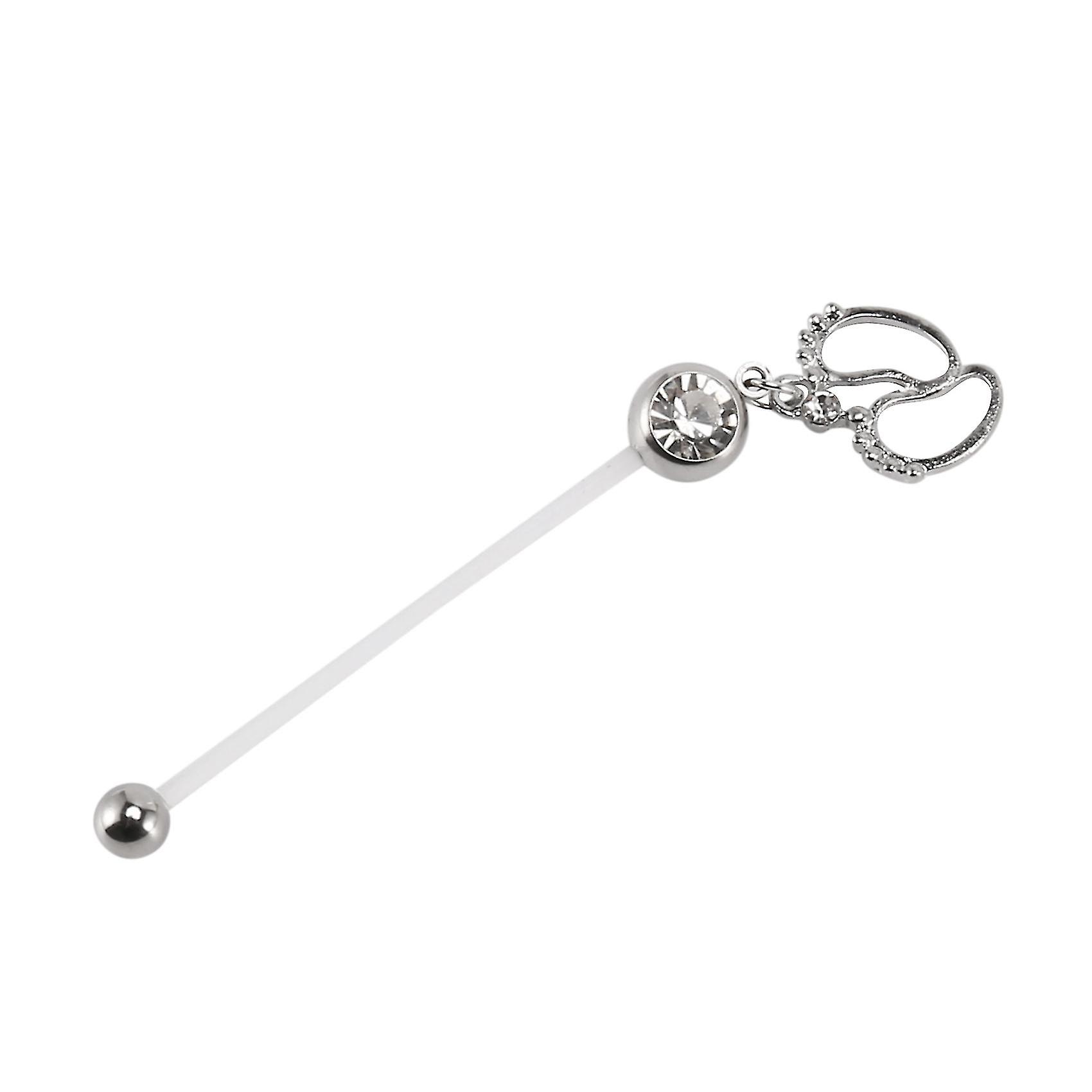 Flexible Pregnancy Maternity Belly Navel Bar Ring Body Piercing Baby Feet Qualità Garantita