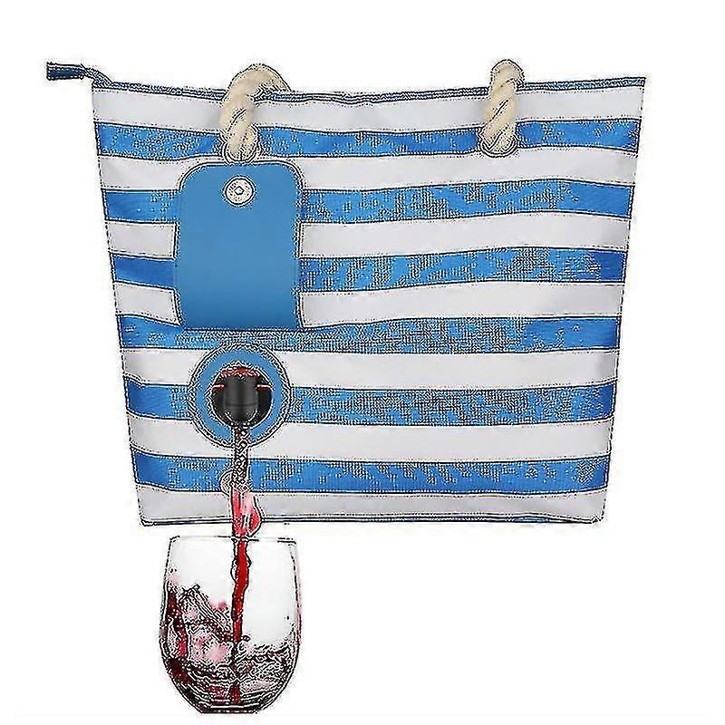Beach Wine Purse Canvas Tote Handbag With Hidden Dispenser Insulated Prezzo Ridotto
