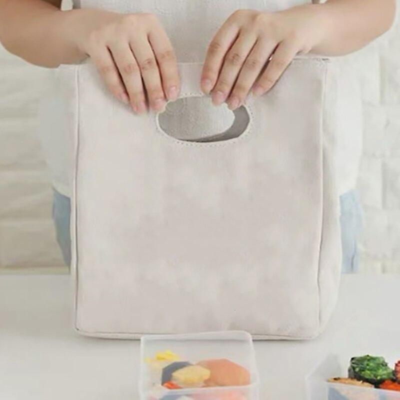 Casual Portable Lunch Bags Insulation Luncheon Canvas Eco Tote Picnic Handbag Reusable Food Bag Kids Women and Men Sundries Bag Lunch Boxes & Totes