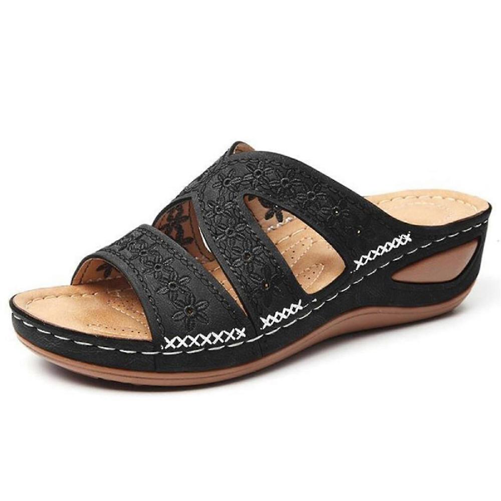 Donna ortopedica comode pantofole estive con design di supporto a tre archi con punta beach