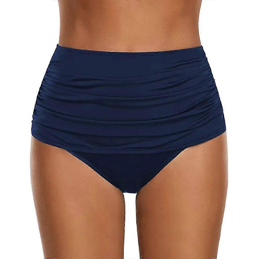 Slip costume da bagno Slip da bagno a vita alta da donna Bikini increspato Tankini Costume da bagno Taglia Pieghe Slip Nuovo