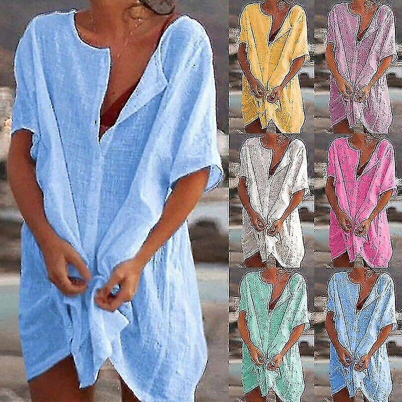 Womens Swimwear Beachwear Bikini Beach Cover Up Shirt Tunic Tops Offerta