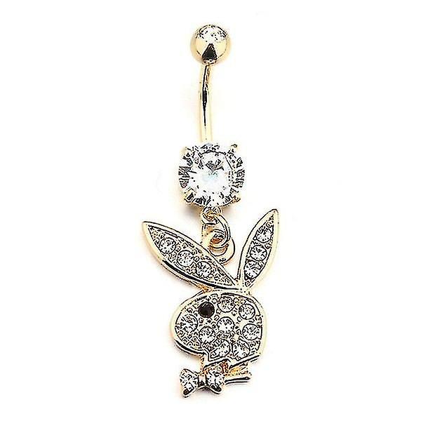 Surgical Steel- Zircon Lovely Rabbit Belly Button Ring & Pendant Italia