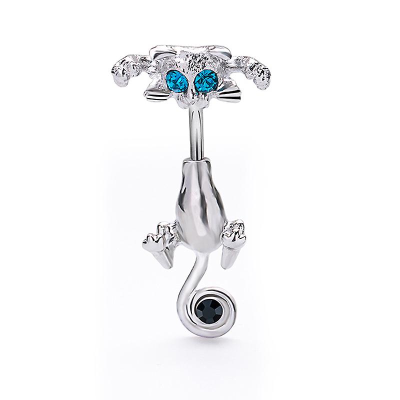 1 Pcs New Vintage Cat Pet Charm Design Belly Button Navel Ring Body Jewelry Piercing Qualità