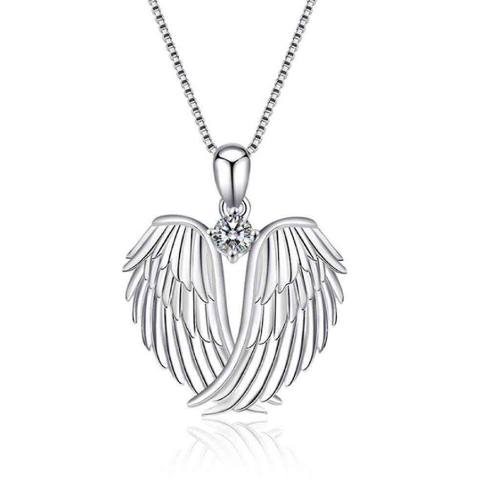 Angel Wing Necklace With Rhinestone Glittery Alloy Pendant Elegant Neck Jewelry Chain For Pezzi Unici