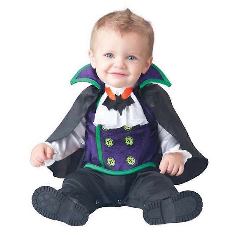 Purple Black Bat Vampire Costume per Baby Infant Boys Girls Romper Jumpsuit con Cape 6M 12M 24M Halloween Purim Fancy Dress
