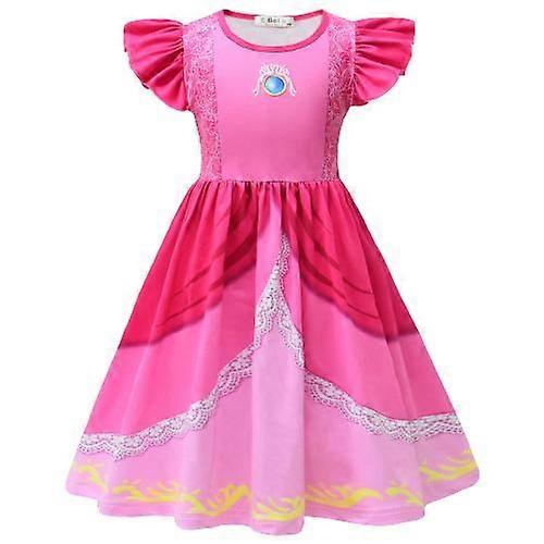 Ragazze Principessa Vestito Festa di Carnevale Carino Cartone animato Cane Vestito Principessa Peach Bambini Natale Vestito colorato Ragazze Vestiti di compleanno