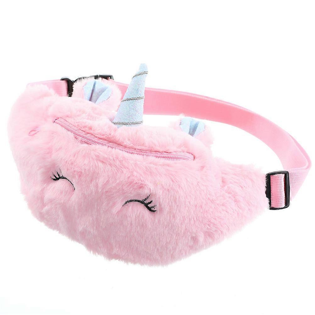 1pc Cartoon Unicorn Plush Children One-shouldered Wasit Bag Cross Body Bag Offerta migliore