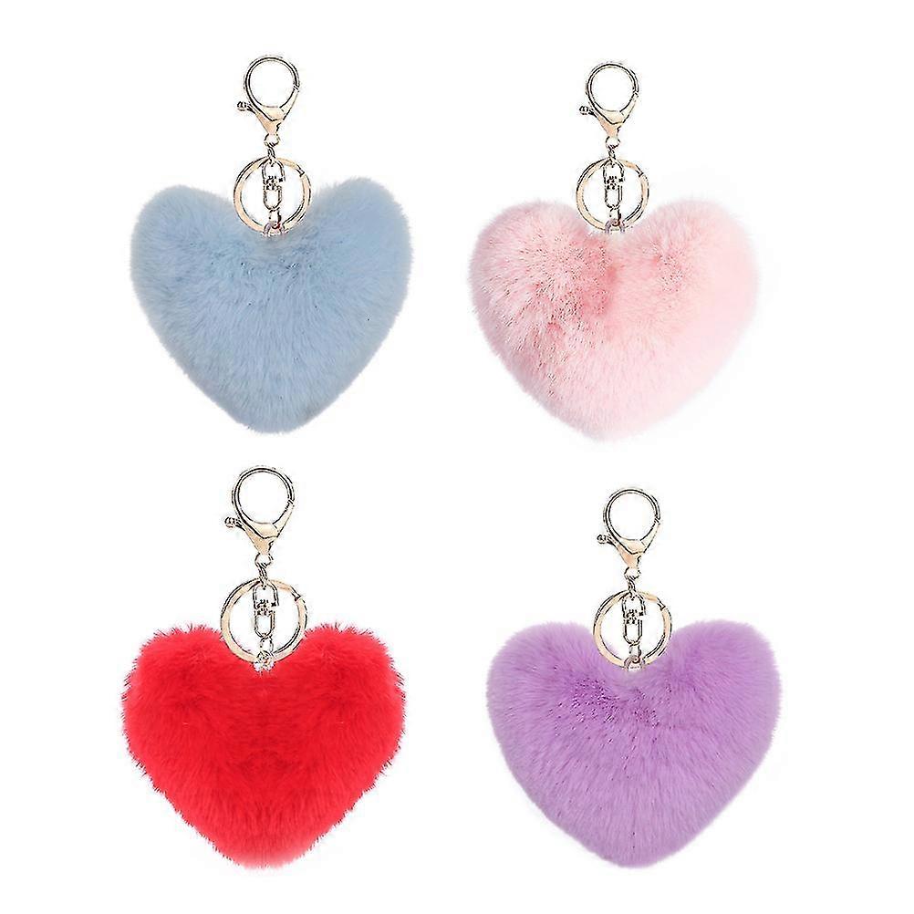 4 Pcs Keyrings Car Keys S Keychains P Key Chains Pom Pom Keychain Bulk Pom Pom Keychain Esporta salva