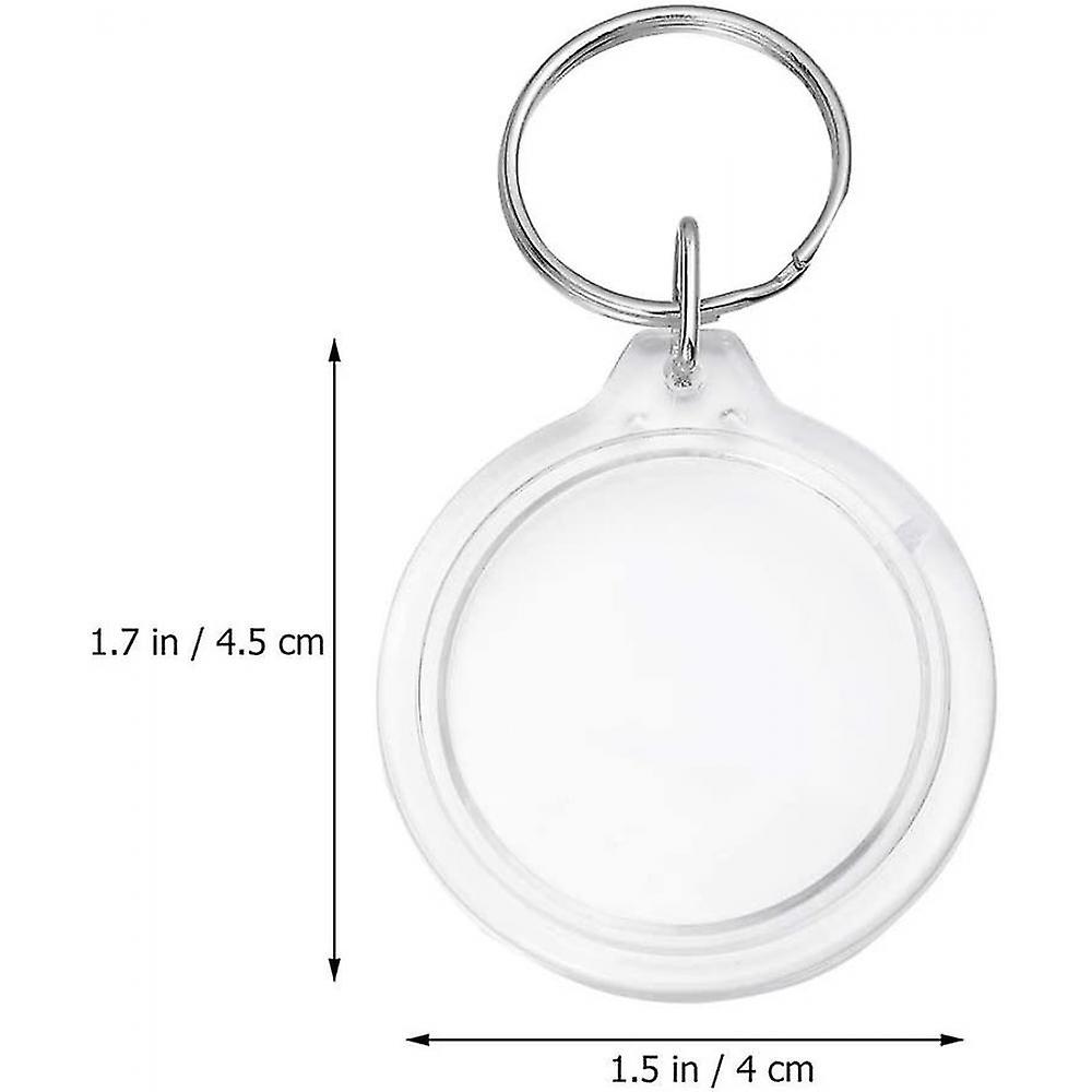 100 pz Acrilico Portachiavi Acrilico Foto Portachiavi Circolare Foto Portachiavi Vuoto Portachiavi Trasparente Photo Frame Portachiavi kid GG [ Italy