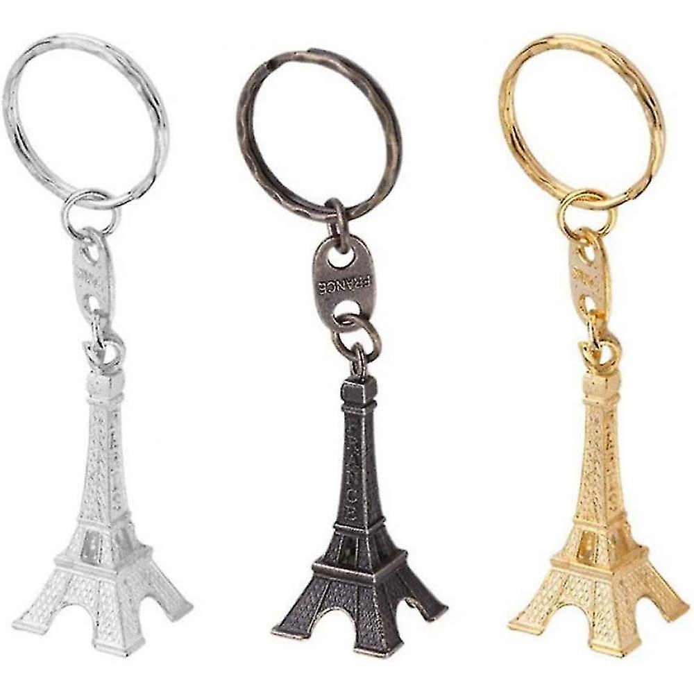 Retro Eiffel Tower Keyring Key Chain Mini Pendant Keychain Decorations 12pcs (gold/silver/bronze) GZV Vendita
