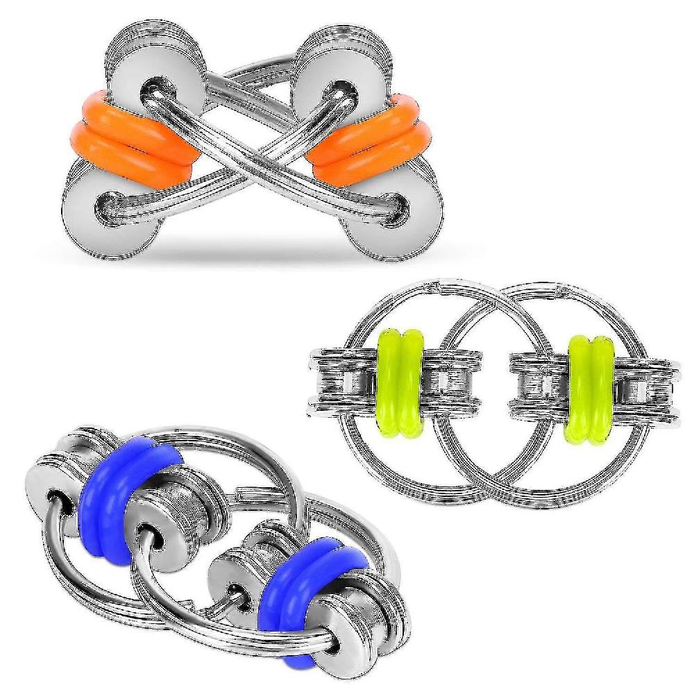 1pcs Metal Chain Toy Anti Stress Adult Fidt Toys Ycle Chain Keychain Stress Relief For Adult Kids Toys Soddisfazione Garantita