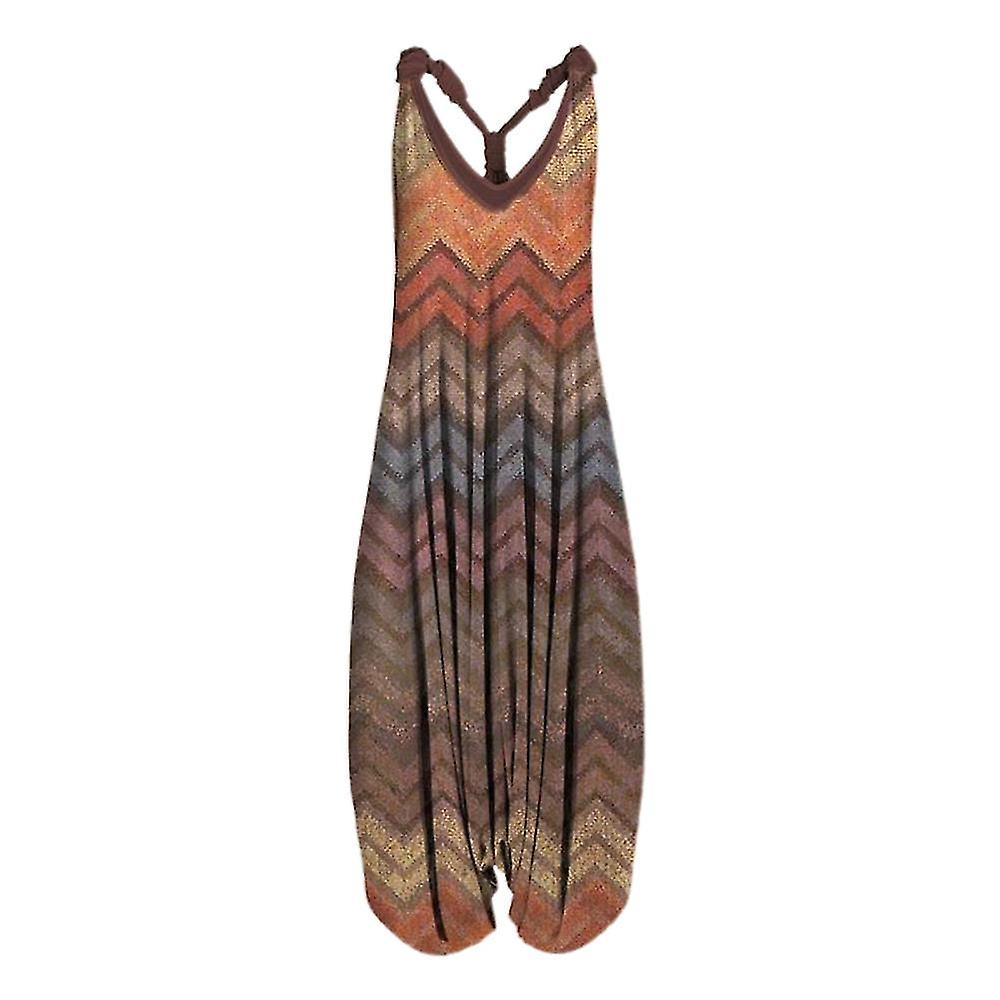 Donna Boho Dungarees Tuta Hippie Baggy Jumpsuit Loose Casual Romper Playsuit