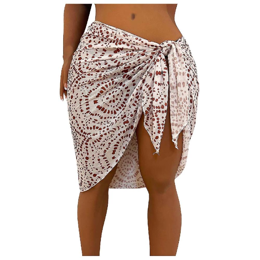 Summer Skirts For Women 2023 Women'S Fashion Printing Casual One Sheet Tie Beach Skirt