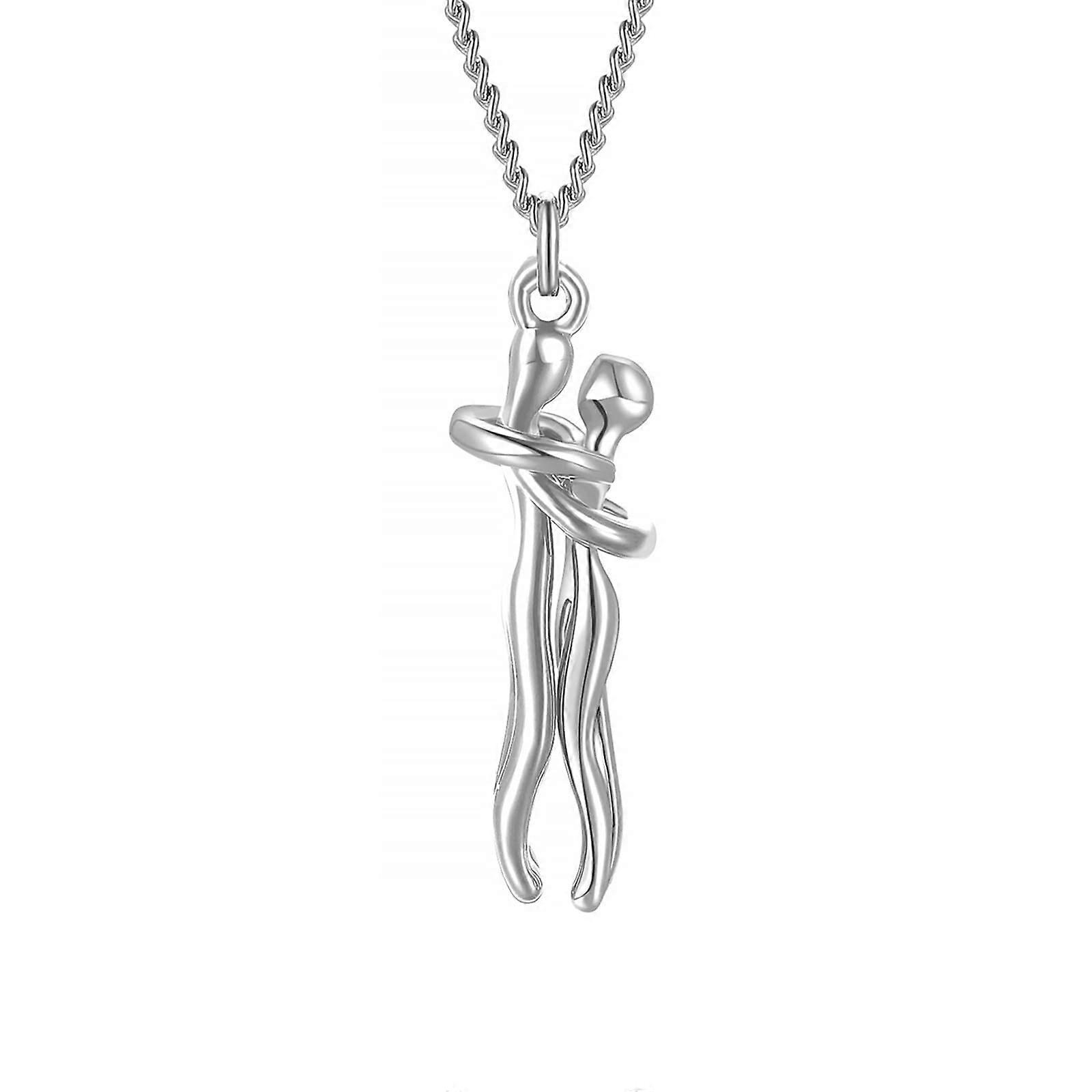 Love Pendant Necklace Women Jewellery Gift Couple Hug Kissing Chain Fashion Promotion