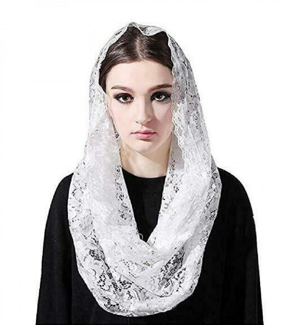 JUSCH Velo Da Cappella Floreale Latino Messa Testa Copertura Pizzo Sciarpa Mantiglia Veli per Chiesa (A) WZ-1380 Nuovi prodotti