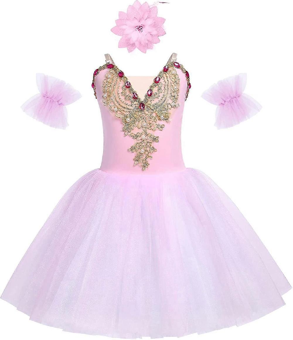 Girls Sequin Ballet Dance Dress Tutu Skirt Leotard Ballerina Fairy Princess Halloween S-2xl Esporta salva