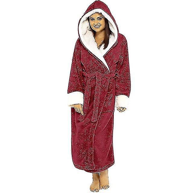 Women Pink Thermal Luxury Flannel Extra Long Bath Robe Winter Grid Fur Bathrobe Warm Kimono Dressing Gown Bridesmaid Robes Shopping Online