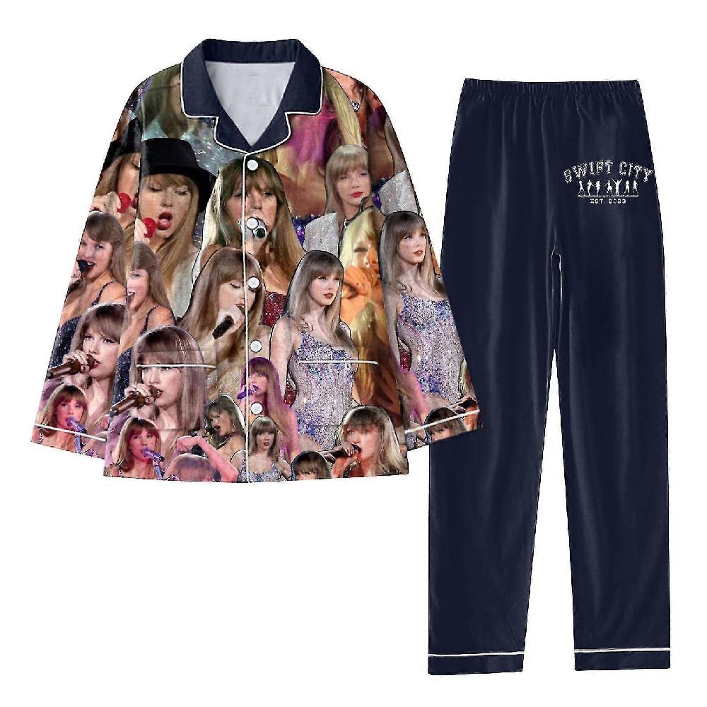 Singer TS 19_89 Pajamas Women Fashion Button Down Shirts and Pant Matching Pjs Concert 2 Piece Outfits WYELV