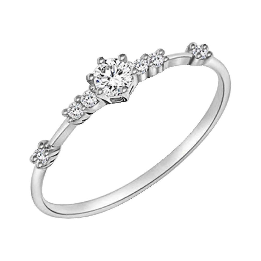 Copper Plated Silver Seven Small Diamond Ladies Exquisite Constellation Ring