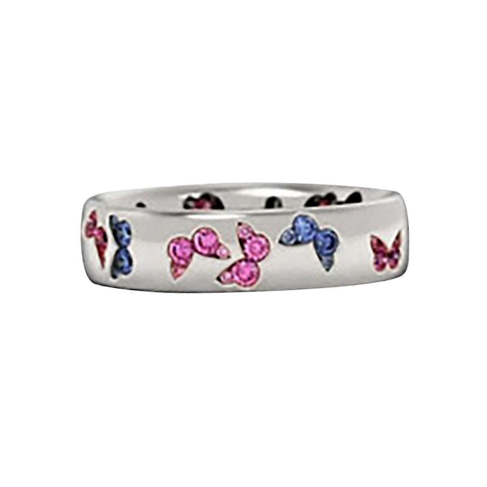 Exquisite Butterfly Inlaid Mixed Color Zircon Ring With Lovely Personality 5-11 Fino al 50% di sconto