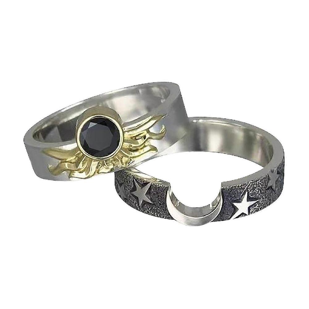 Men's Fashion Heart-shaped Double Layer Unisex Ring Star And Moon Ring Set Fino al 55% di sconto