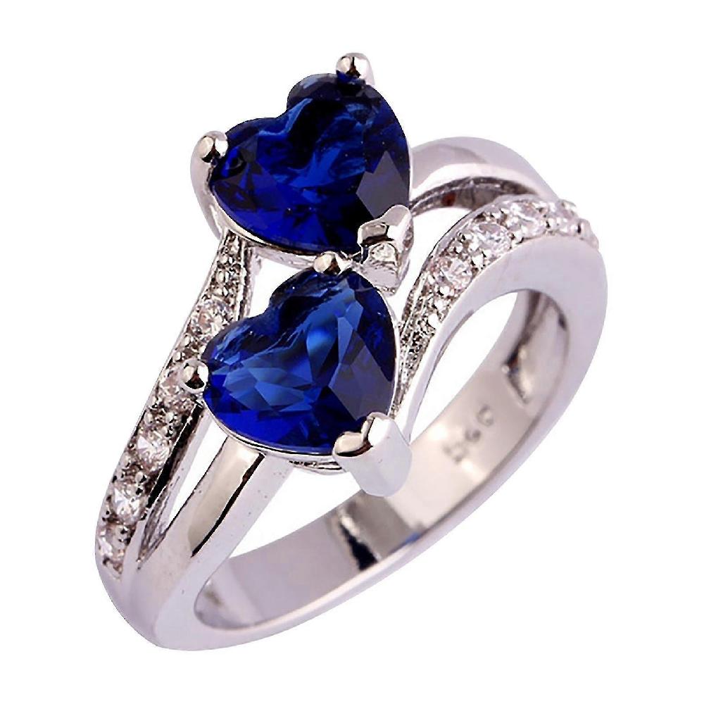 Women Famale Fashion Lover Jewelry Heart Cut Rainbow & White Gemstone Ring Discount Store per i nuovi prodotti