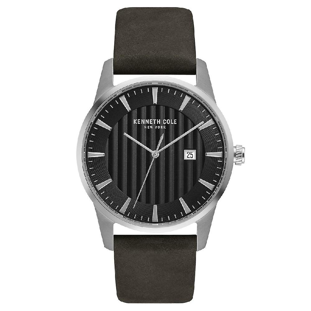 Da polso orologio analogico al quarzo in pelle Kenneth Cole New York uomo KC15204002 Trasporto libero internazionale