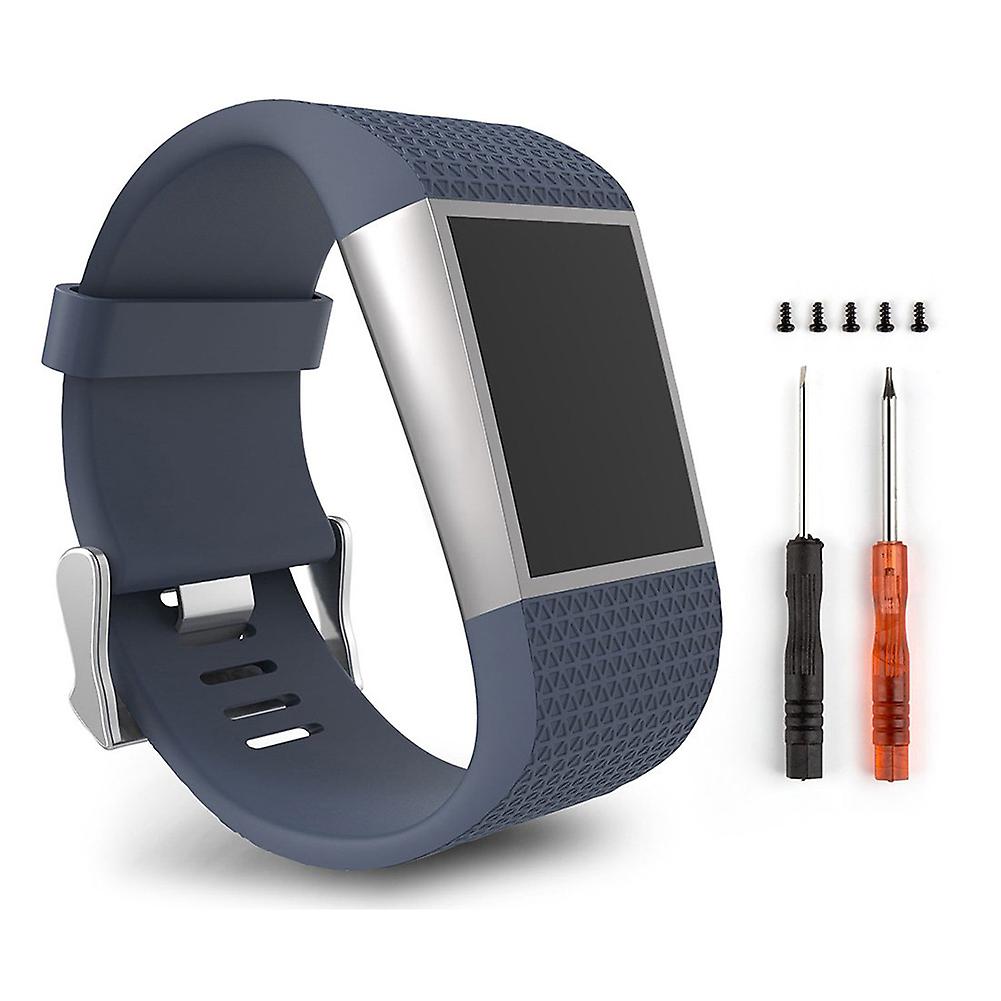 Fiauli Cinturino da polso regolabile in silicone di ricambio per smart watch per Fitbit Surge 2025
