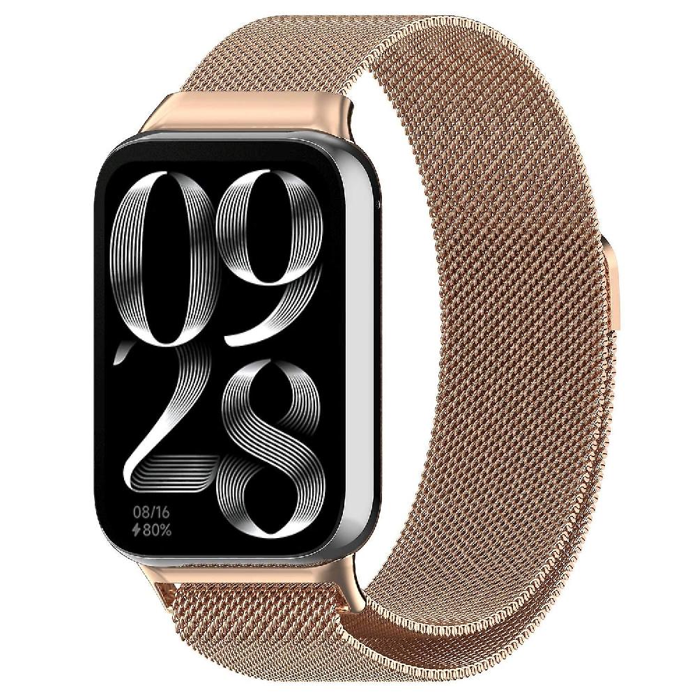 For Xiaomi Smart Band 8 Pro Replacement Wrist Band Magnetic Metal Milanese Watch Strap Gold