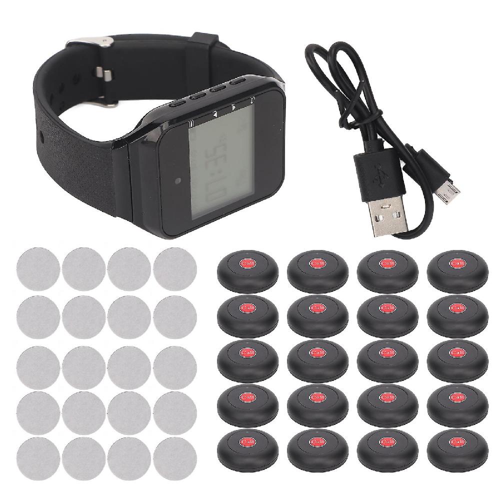 Wireless Watch Pager 1 Watch Receiver 20 Cercapersone Sistema di chiamata wireless per il laboratorio del ristorante dell'hotel