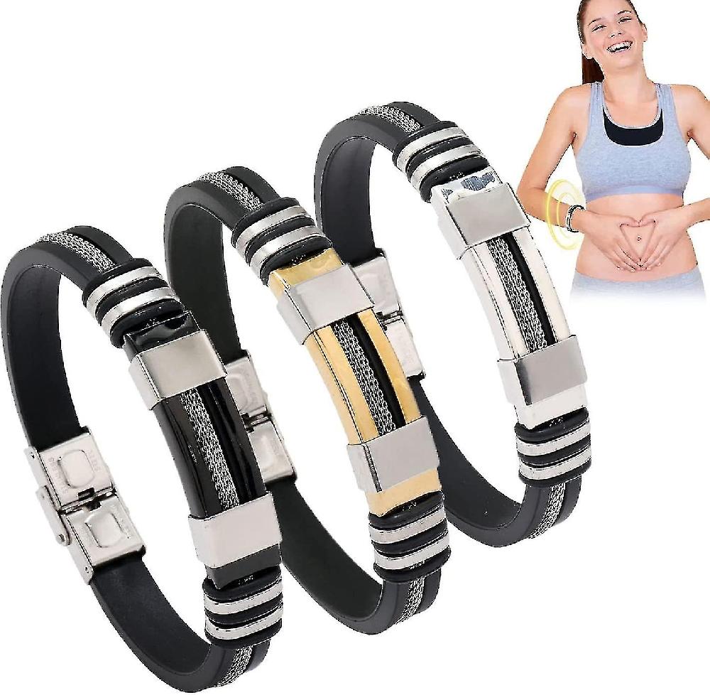 3pcs Oveallgo Ion Titan Vitality Boost Wristband oveallgo Apus Ion Therapeutic Lympunclog Titanium Wristband Titanium Detox Lymph Unclog Magnetic Bra Saldi