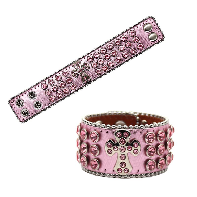 Rhinestone Bracelet Leather Cuff Bracelet Punk Bracelets Negozio