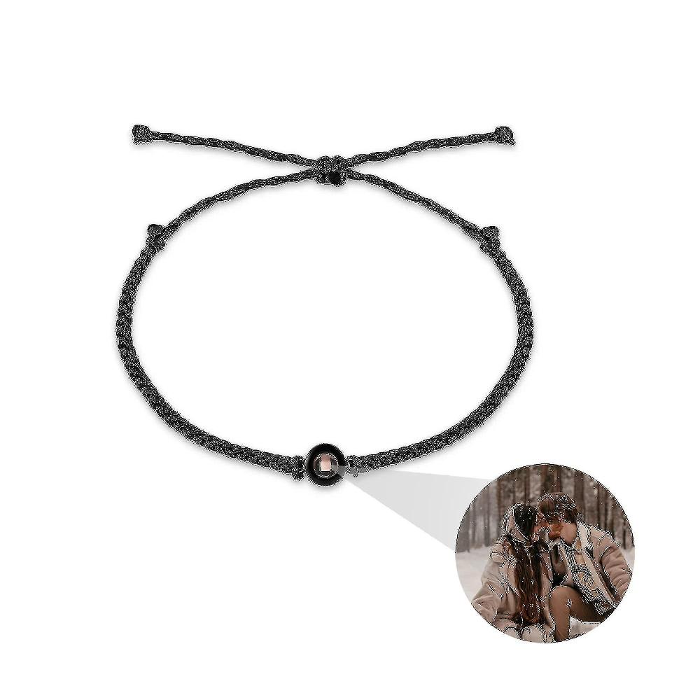 " I Love You" Projection Charm Bracelet Couples Adjustable Braided Rope Bracelets_b