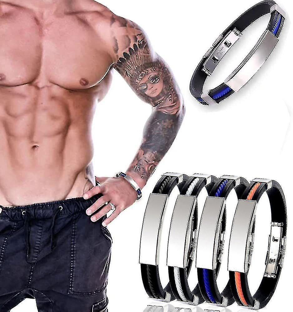 2x Titanium Detox Lymphunclog Wristband Braccialetti magnetici da uomo per l'energia Grande vendita