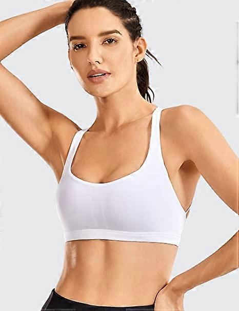 Xianrenge Padded Strappy Sports Bras For Women Workout Clothes Active Wear Yoga Bra Tops White Affare Del Giorno