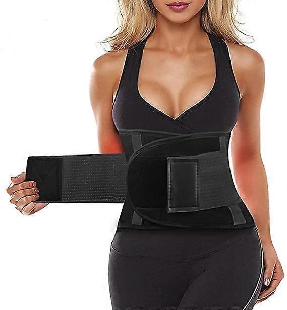 Kongqtee Cintura trainer in vita Tutore posteriore Cincher Trimmer Sport Slimming Body Shaper Band con doppia pancia regolabile per l'allenamento fitness unisex Novità