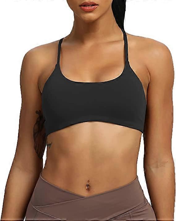 Xianrenge Women's Workout Sports Bras Fitness Backless Padded Ivy Low Impact Bra Yoga Crop Tank Top Black Online