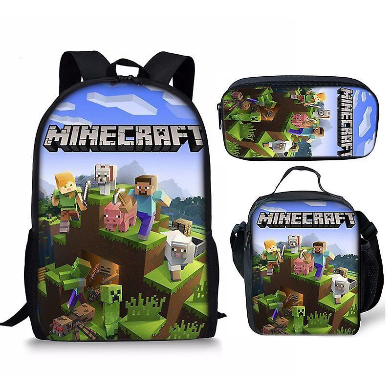 Nuovo Cubo Uomo Zaino Da Tre Pezzi Set Borsa Matita Zaino My World Zaino 12