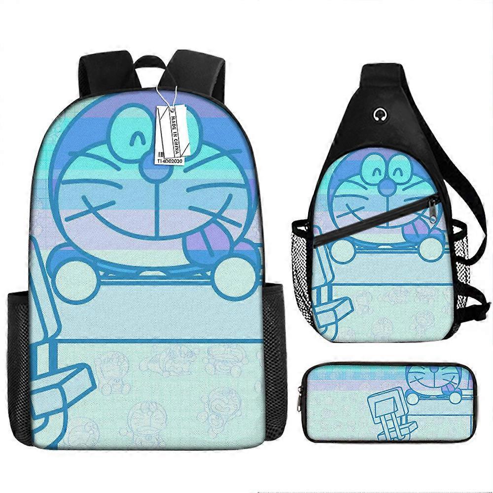Nuovo zaino per bambini Doraemon borsa a tracolla zaino per studenti delle scuole primarie e secondarie set di tre pezzi 5 -HGDMV Spedizione gratuita