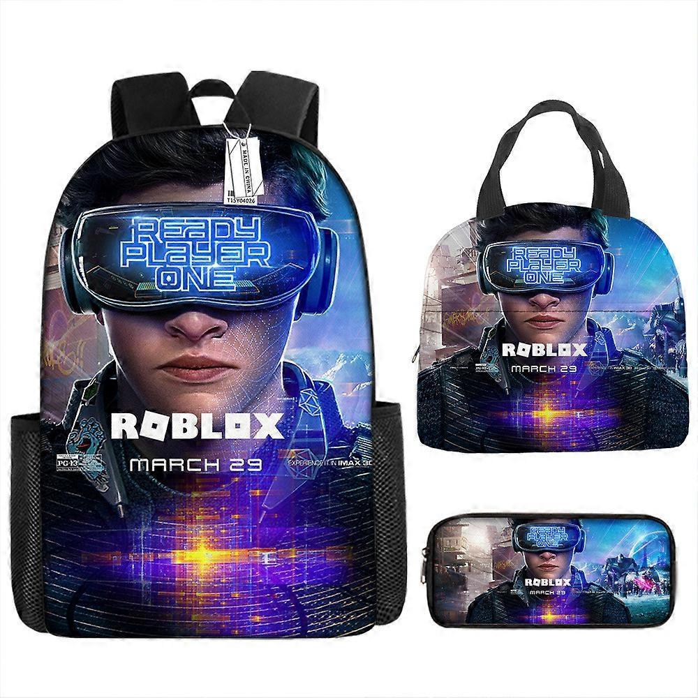 Nuovo Cartoon Night Wing Print Zaino Studenti Della Scuola Primaria E Secondaria Sacchetto Della Scuola Sacchetto Pranzo Sacchetto Matita Borsa Tre Pezzi Set 1 -HGDMV Negozio online di fabbrica